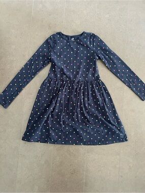 H&M Navy Long-Sleeve Star Print Dress size 8